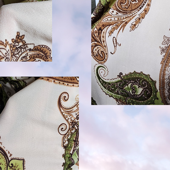 Vintage Agenda Paisley Print Sleeveless Top Green Boho Hippie Y2K Blouse Sz XL - Picture 5 of 6